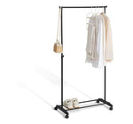 Pan entry-level single clothes rail - Adjustable Steel Rail with Wheels