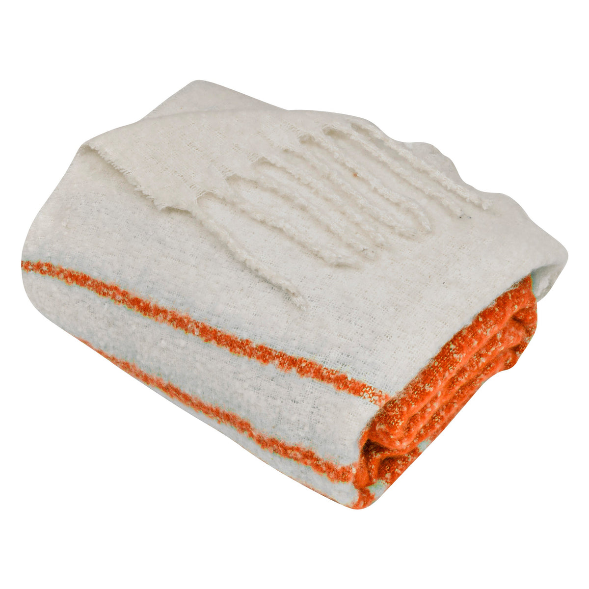 Mohair Effect Plaid "Flow" Throw - OEKO-TEX Polyester, 170 x 130 cm