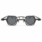 Glasses with thin frames on a white background