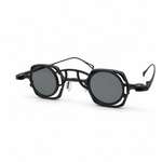 Glasses with clip-on on a white background.