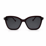 Sunglasses with dark lenses and dark frame on a white background