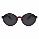Glasses with dark lenses on a white background