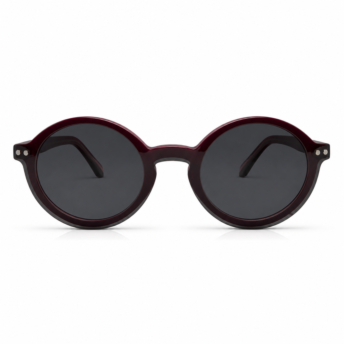 Glasses with dark lenses on a white background