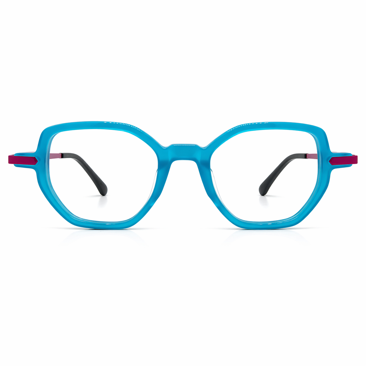 Eyeglasses blue with pink accents