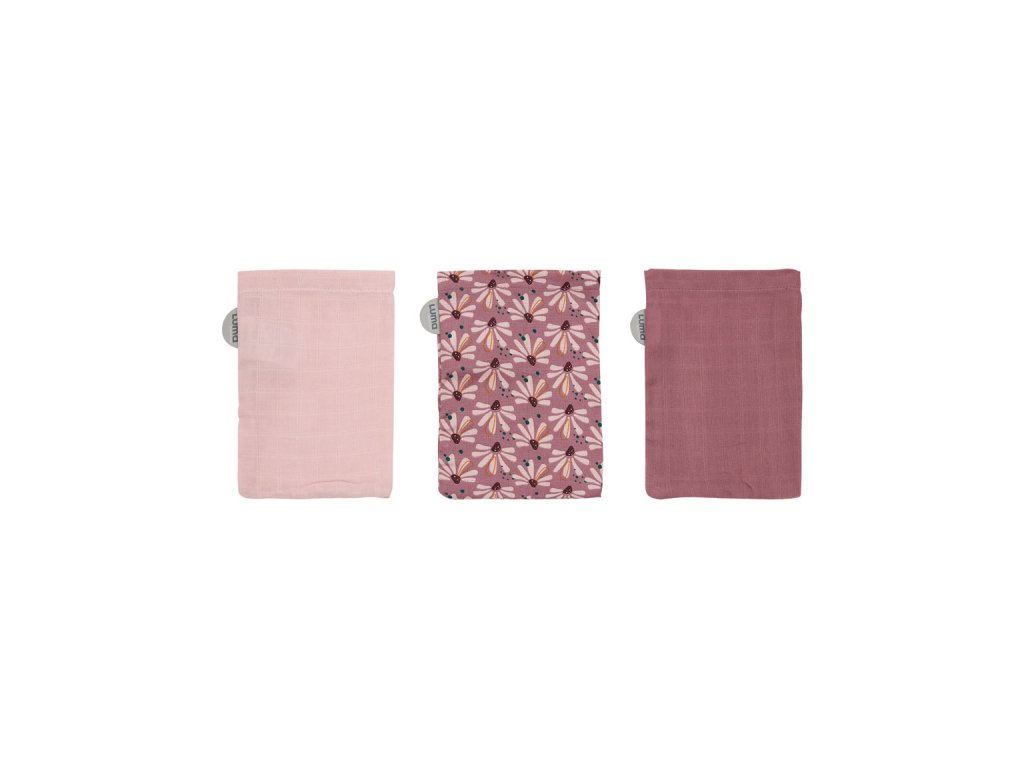 Luma Bamboo Muslin Washcloths – Flowerfever (3 pcs)