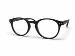 Black eyeglasses on a white background