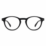 Black round eyeglasses on a white background