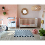 Webaby: LUNA Convertible Wooden Baby Cot - White & Varnished Beech