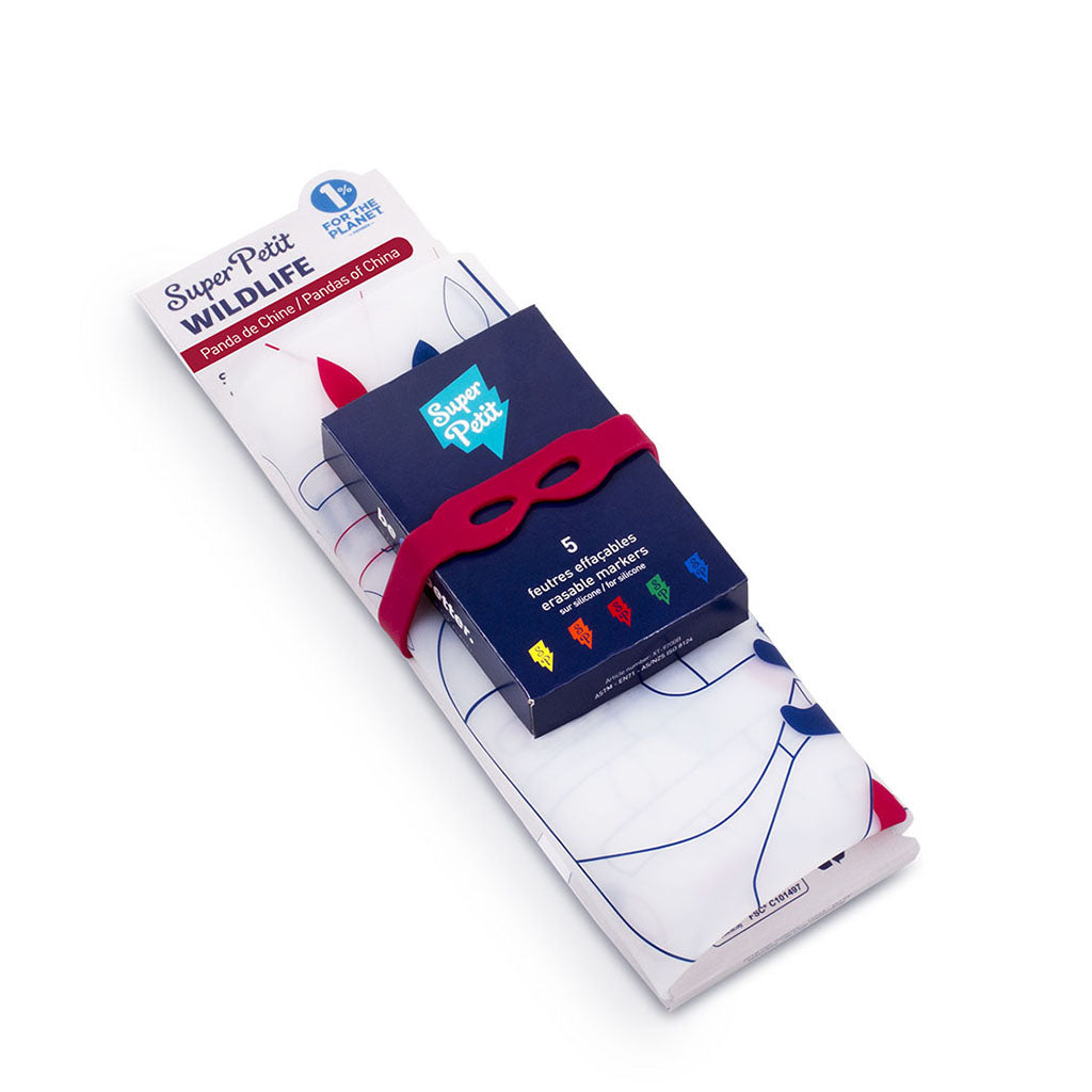 Superpetit Coloring PlaceMat + 5 Erasable Markers - Panda