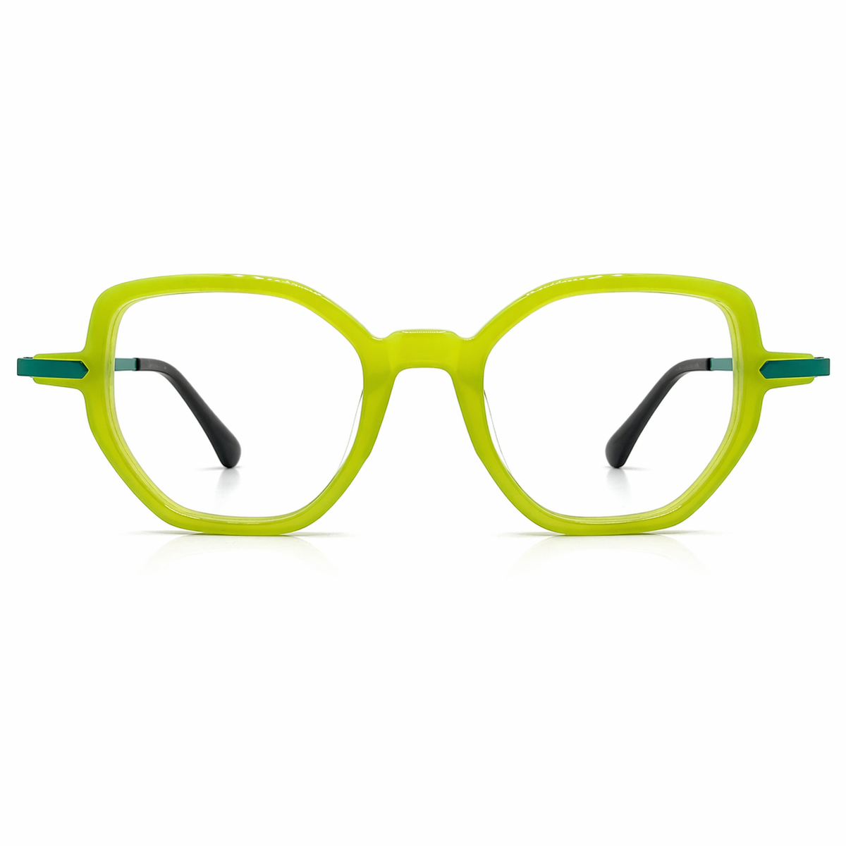 Eyeglasses yellow with green accents