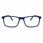 Blue eyeglasses on a white background