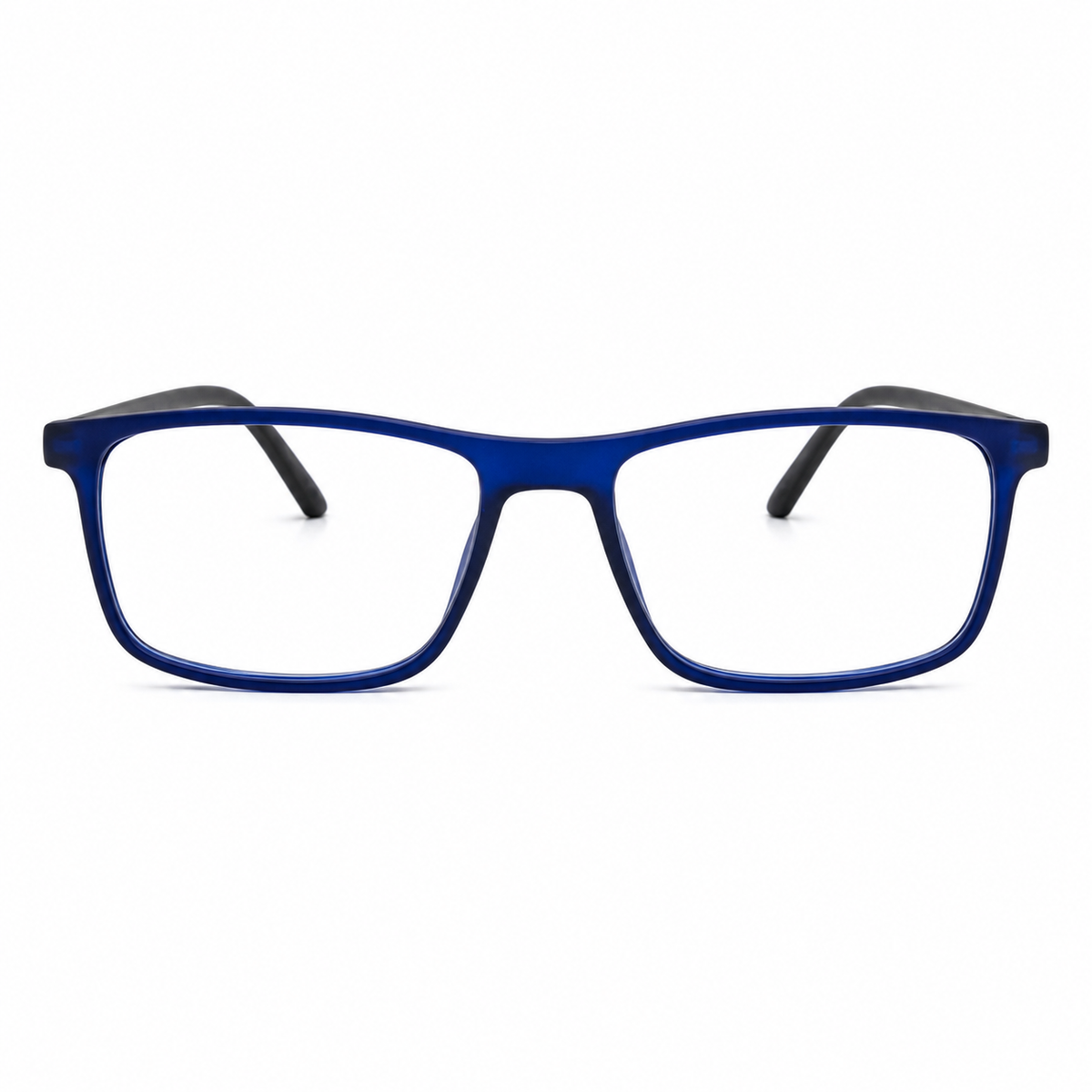 Blue eyeglasses on a white background