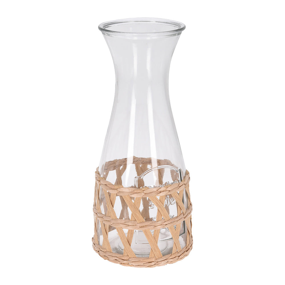 Decanter With Rattan, Stylish Glass Carafe
