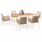 OUTDOOR DINING SET WITH 6 CHAIRS