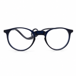 Blue eyeglasses on a white background