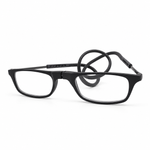 Black eyeglasses on a white background