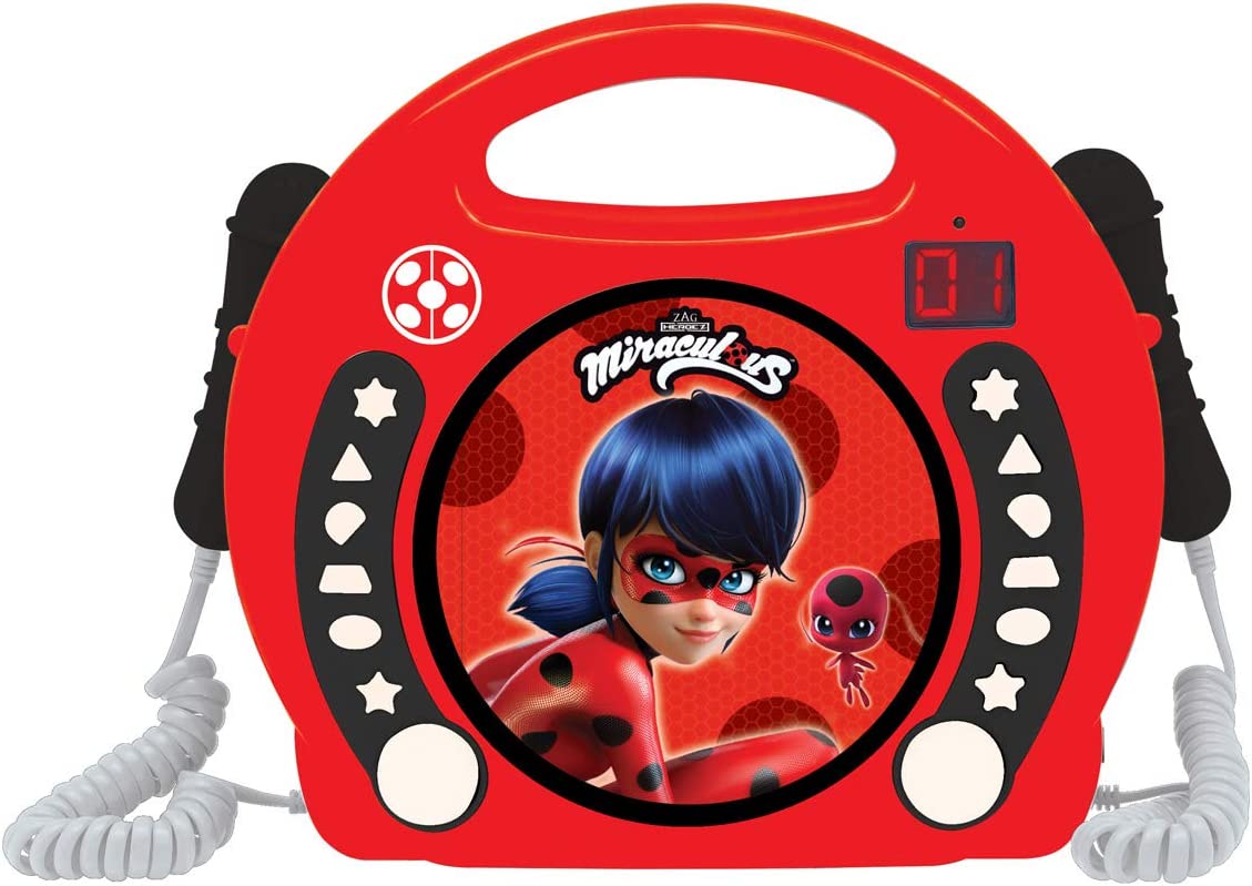 Lexibook Miraculous Portable CD Player with 2 Microphones