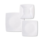 Eclipse White Dinner Set - 18-Piece Ceramic Square Plates