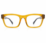 Blue temple orange eyeglasses 