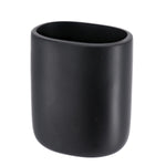 Oval Tumbler Matte Polyresin Toothbrush Holder Japandi Bathroom Accessory