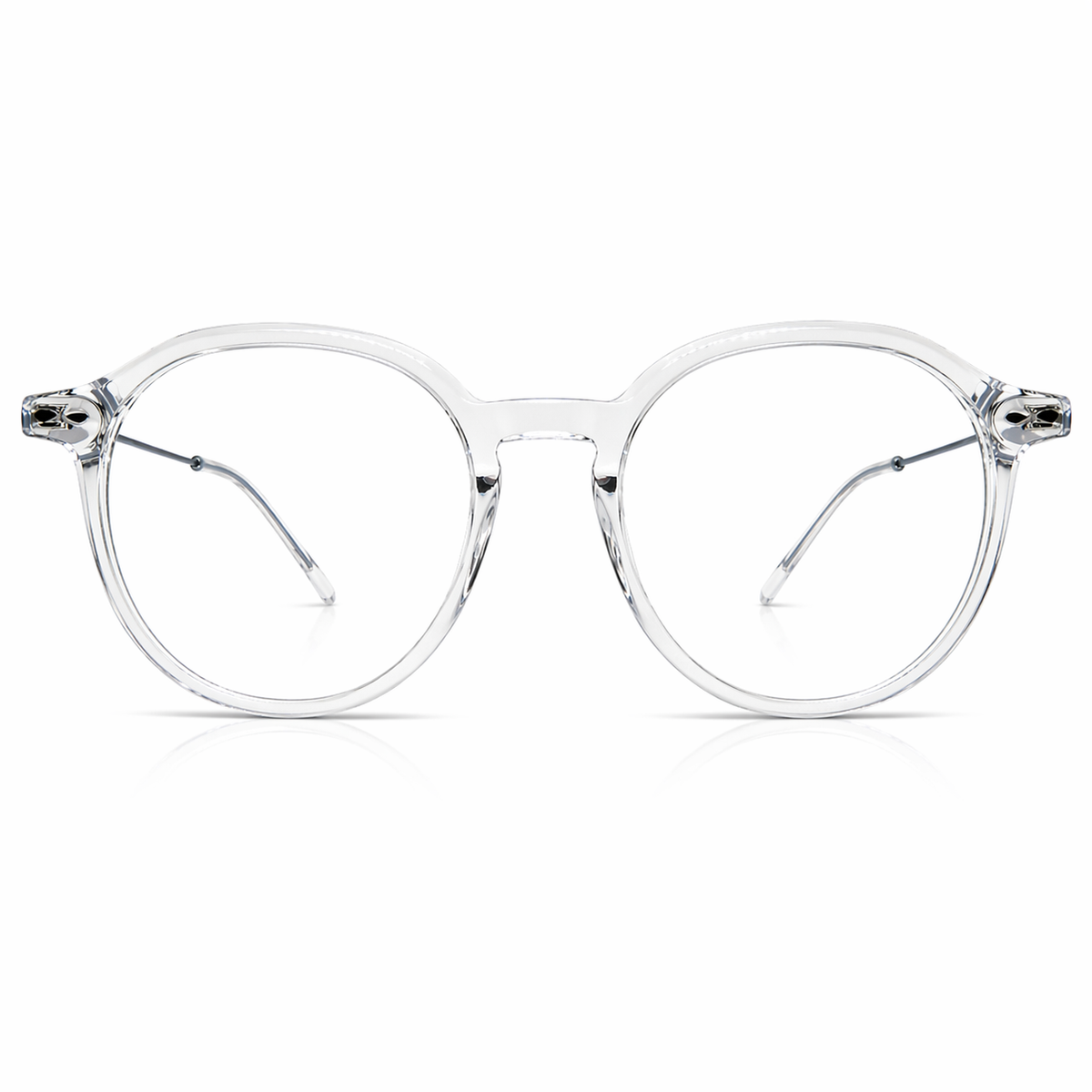Transparent eyeglasses round