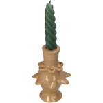 Candle Stick Stoneware Candle Holder Ceramic 8x13 cm Brown/Green