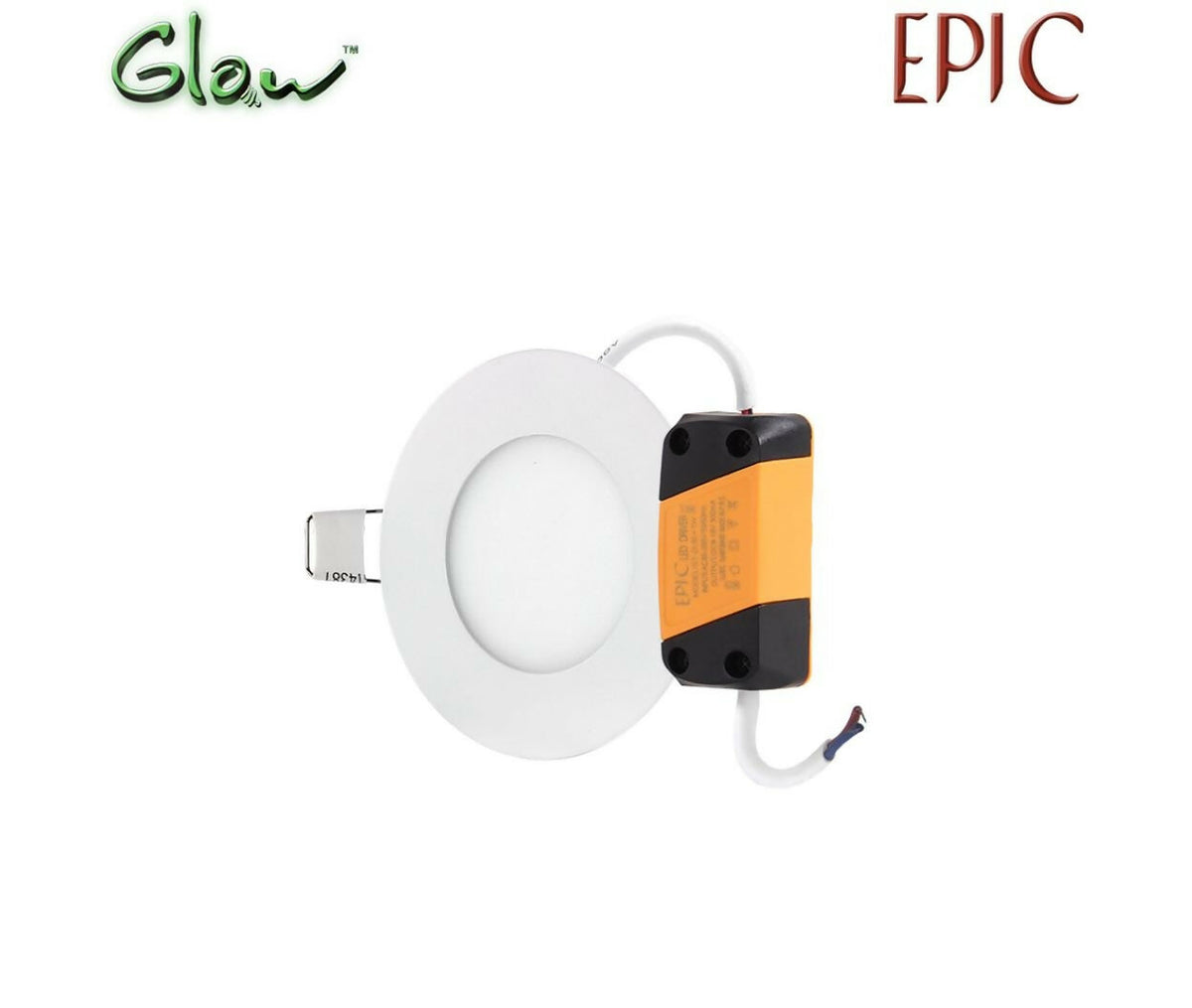 LED Panel | Round | 220V AC 3W | 73mm | Warm White | White Frame | Aluminum | Glow