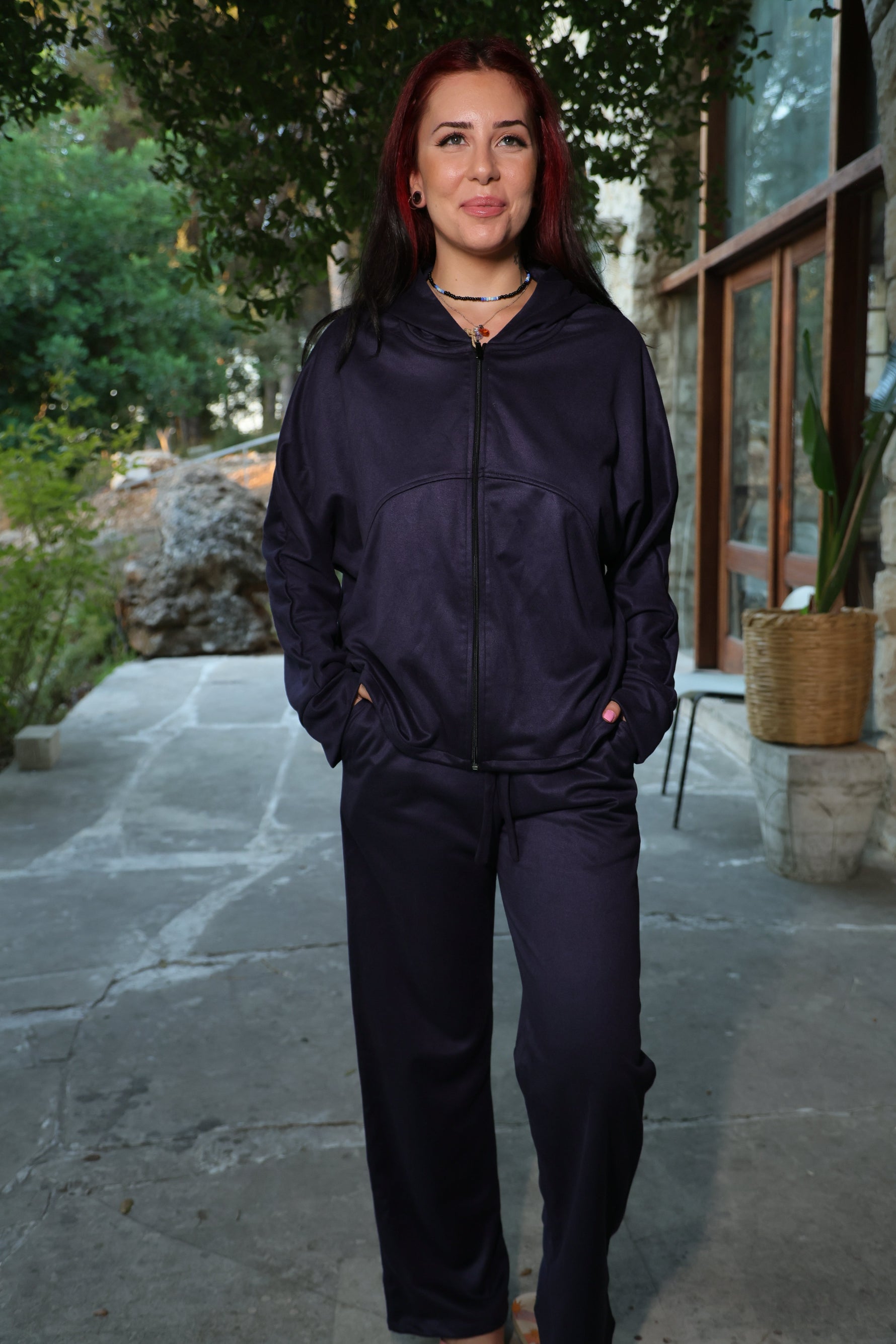 Suede Jacket - Navy