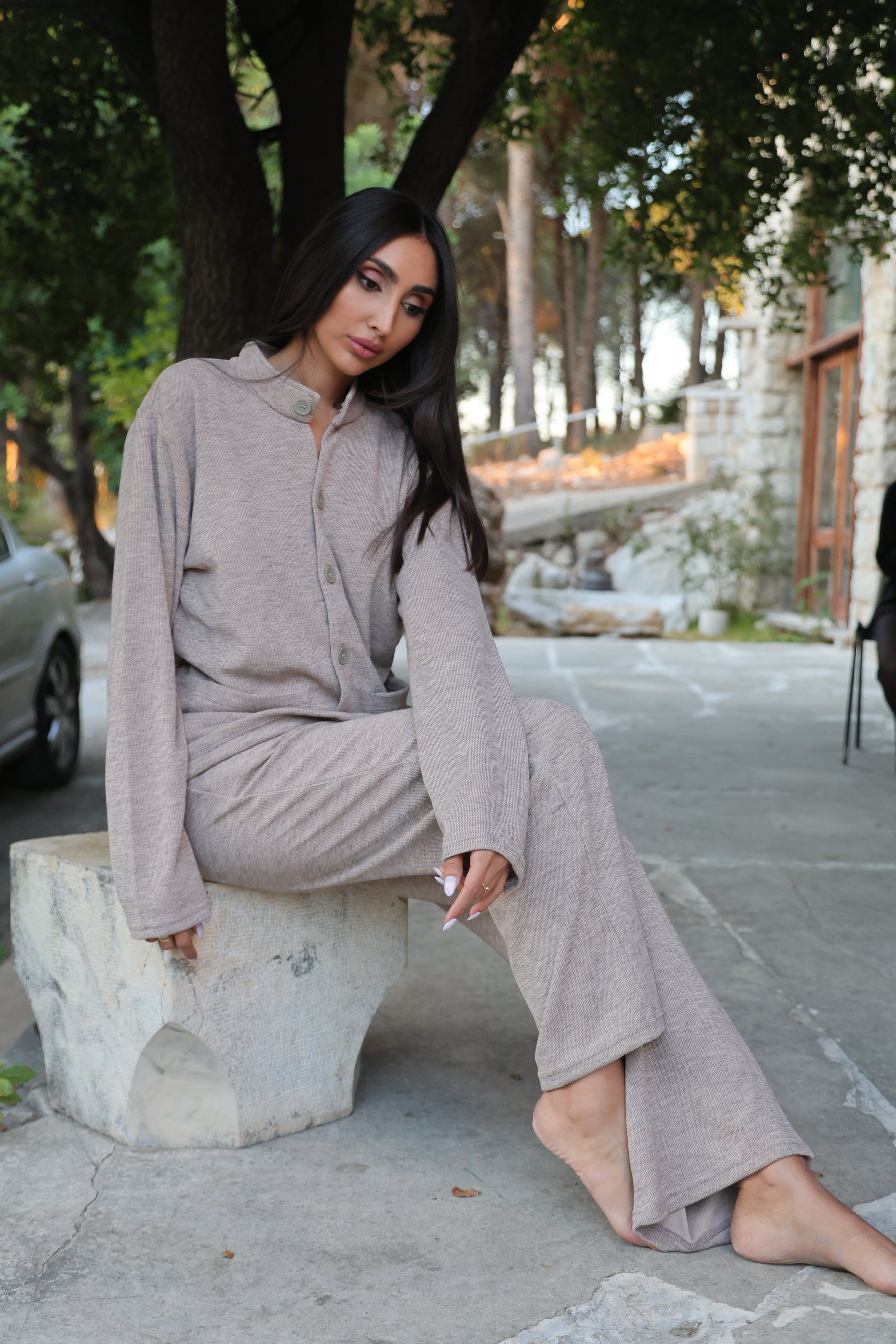 Sienna Cardigan and Pants Set - Beige