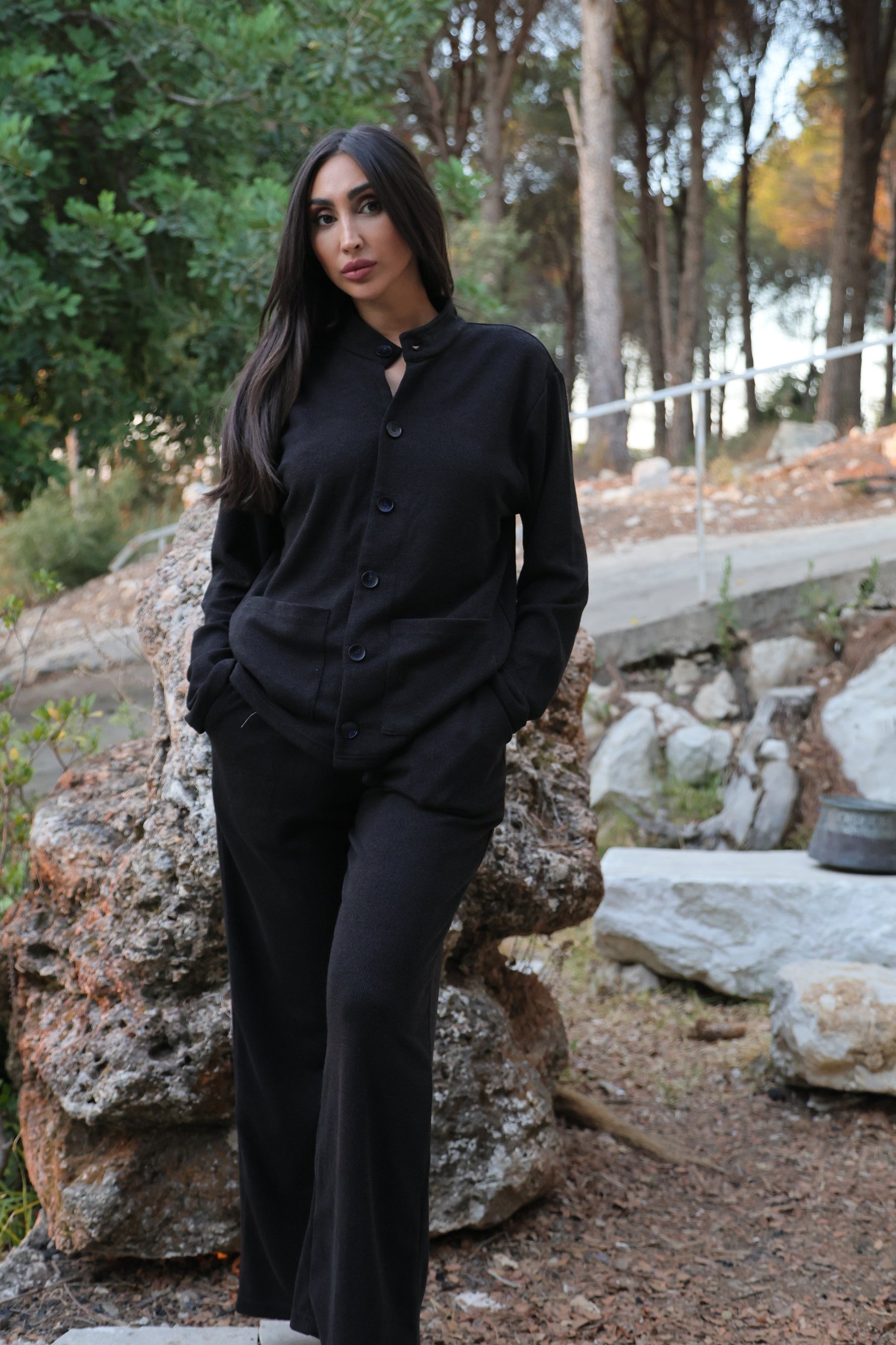 Sienna Cardigan and Pants Set - Black