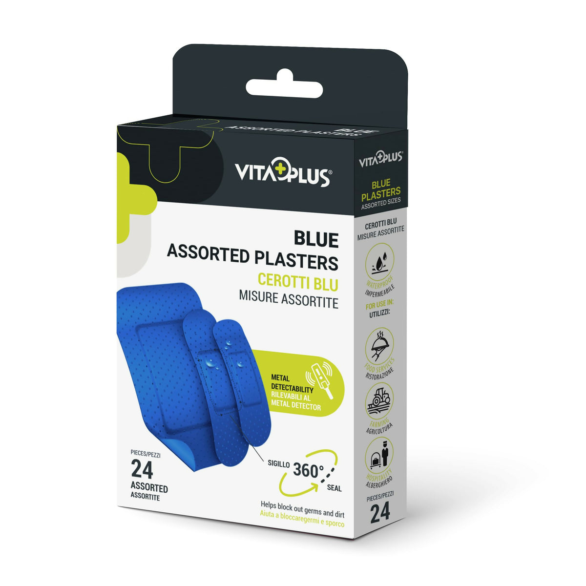 Blue Plasters Assorted 24'S ( 72 X 50 Mm)