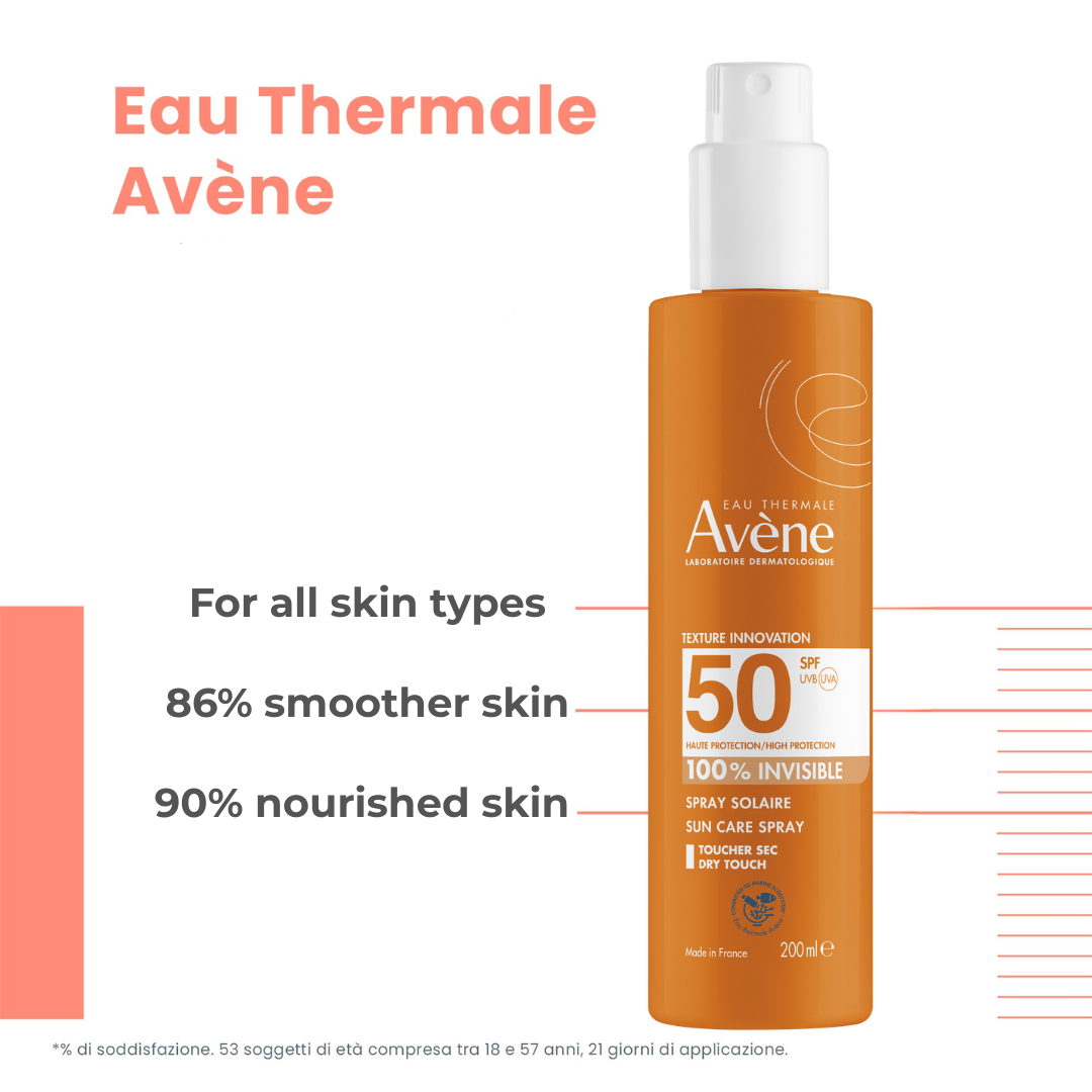 Avene High Protection Tinted Cream SPF50 50ml + Avene High Protection Invisible Sun Spray SPF50 200ml + Avene Thermal Spring Water 300ml Get Free Tote Bag – Sea Safe & Sun Set