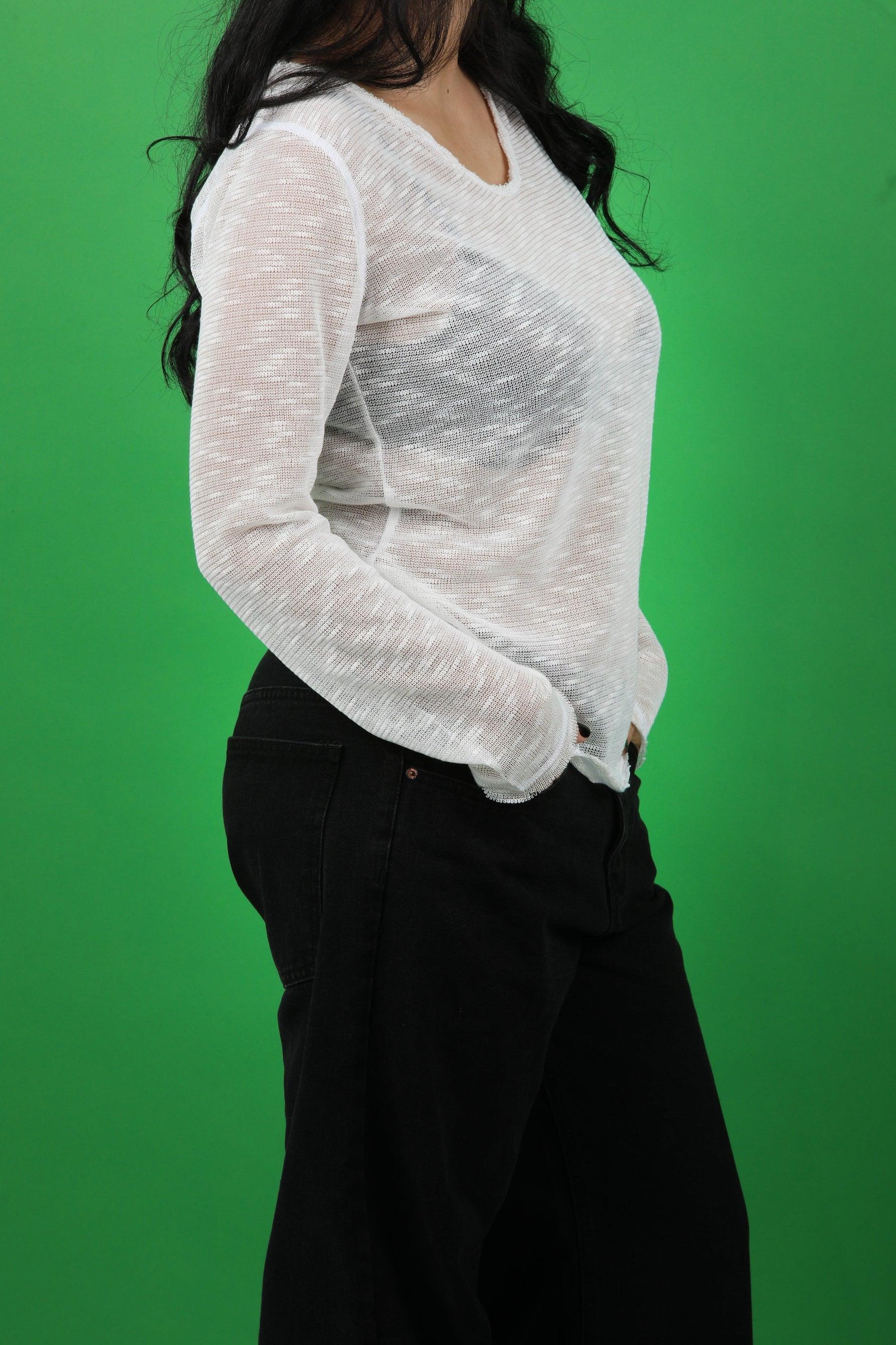 Gaïa See-Through - Long Sleeve White