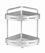 BATHROOM RACK CORNER 2 LAYERS – Aluminum – 23.5×23.5×36 CM