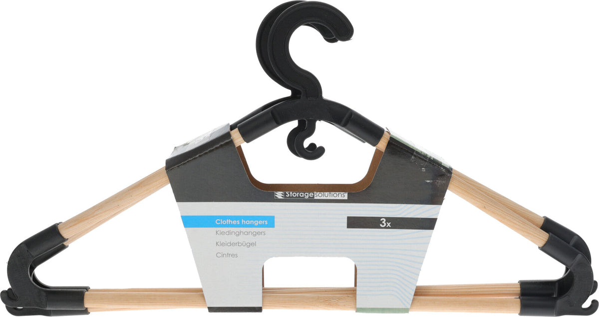 CLOTHES HANGER SET PINEWOOD 3PCS