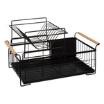 2-Tier Black Dish Drain Rack