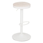 Bar Stool "Ilsa" - Height-Adjustable 360° Swivel Stool, Beige Seat