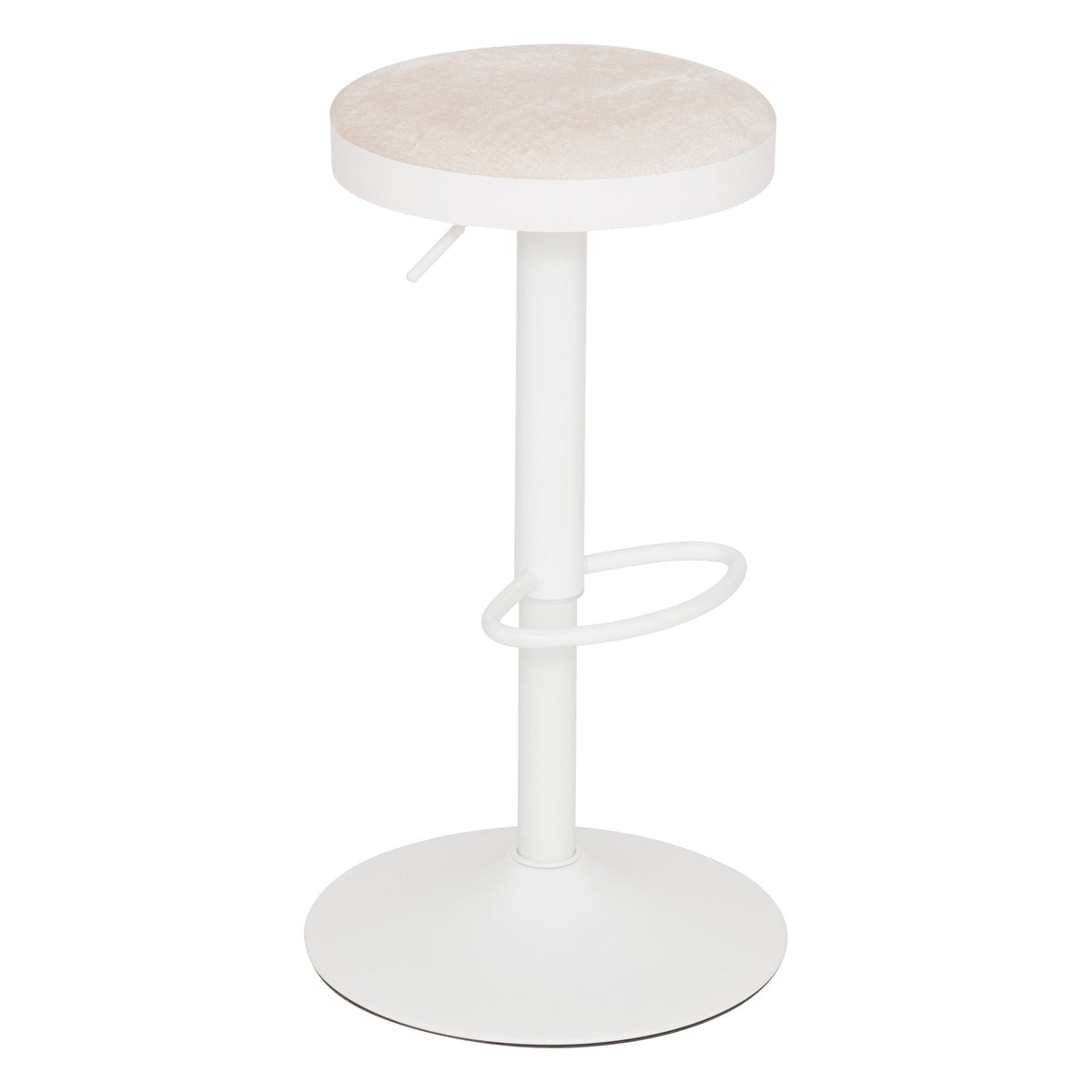 Bar Stool "Ilsa" - Height-Adjustable 360° Swivel Stool, Beige Seat
