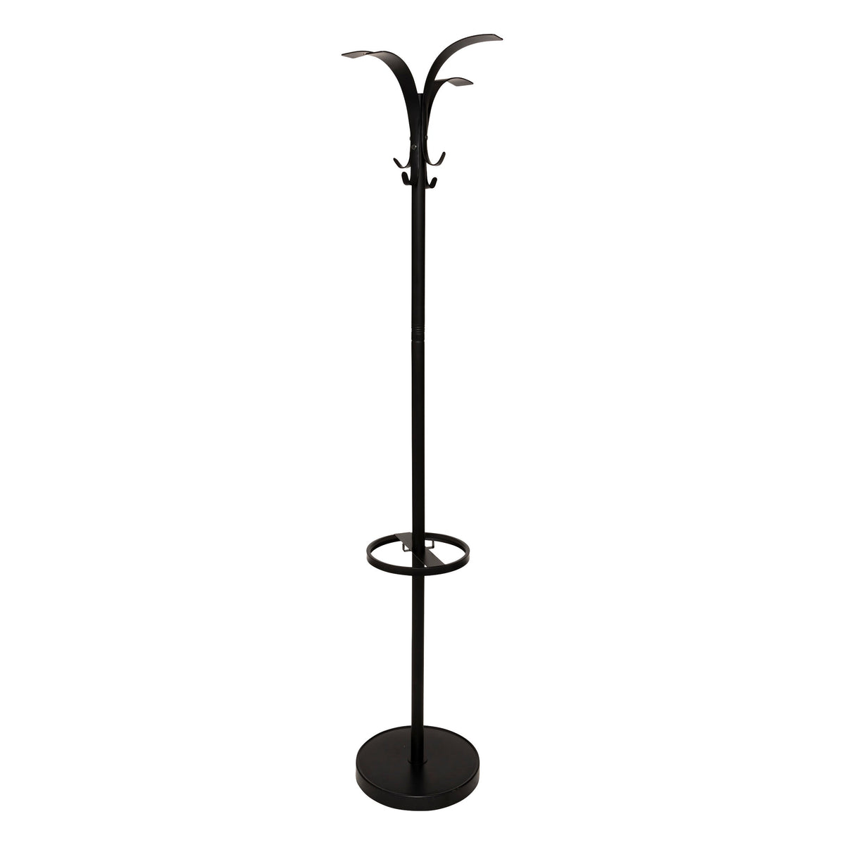 Strong coat rack with 8 metal rods black