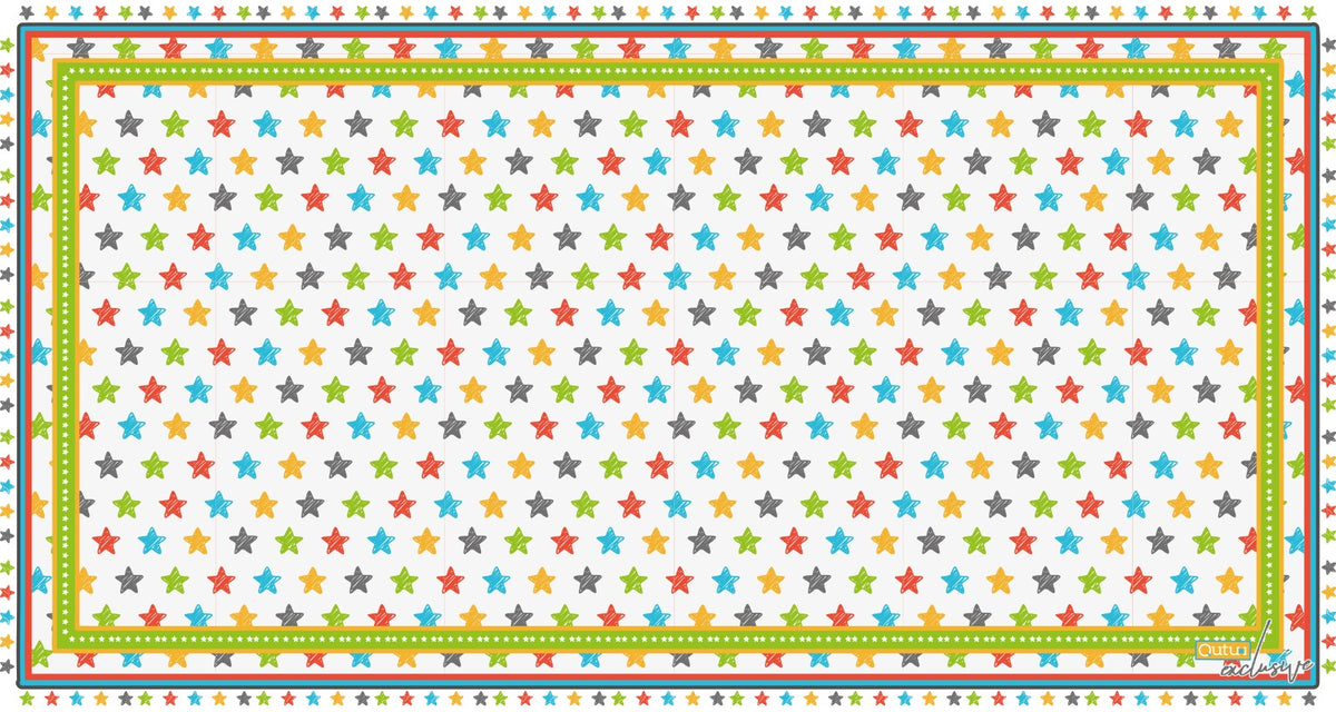 Carpet Colored Star Multicolor Star Pattern Area Rug 80x150 cm