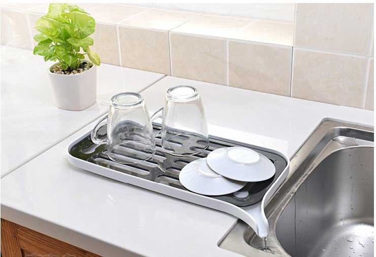 Plastic Dishwasher Rack with Drainage Port for Kitchen Organization