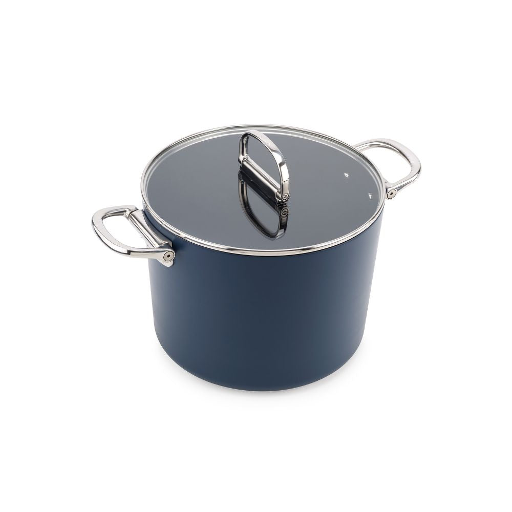 Joseph Joseph Space Folding Handle Ceramic Non-stick 25cm Blue Stock Pot & Lid