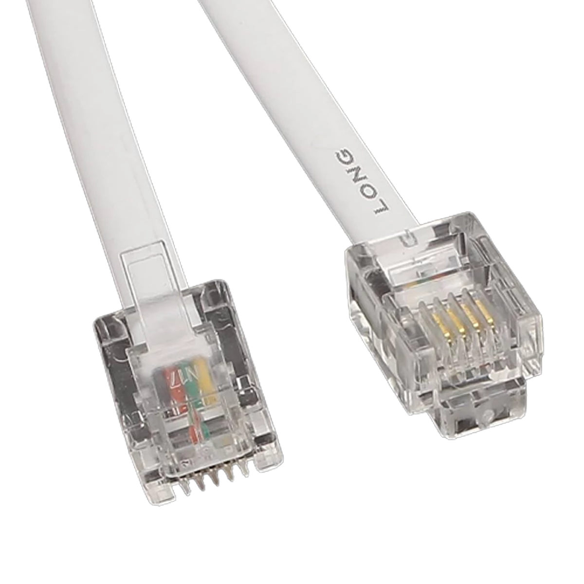 Generic RJ11 Fax Modem Cable - Gray / White