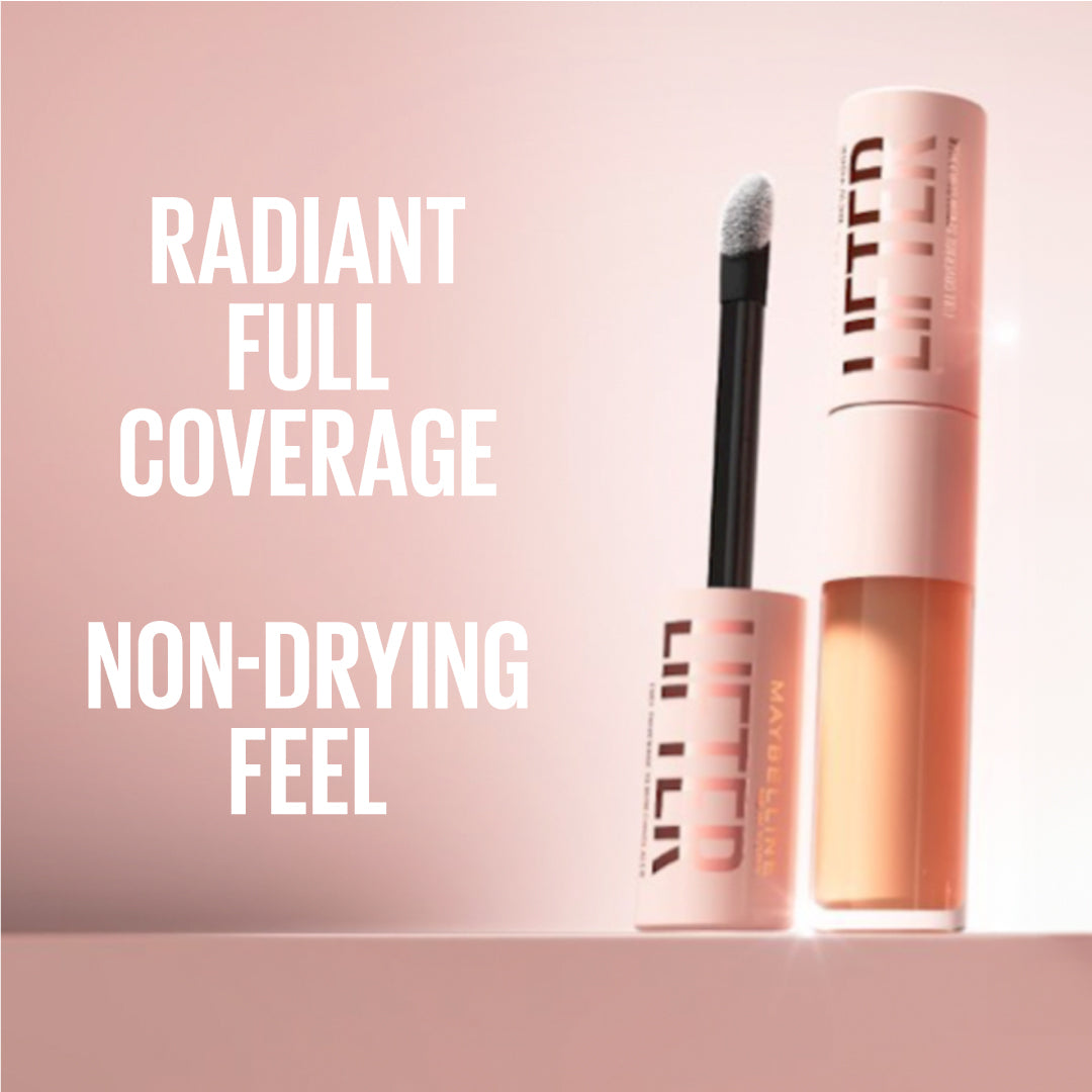 Maybelline Lifter Serum Concealer, Full Coverage, Includes 2% Peptides + Caffeine to Hydrate & Brighten Under Eyes .