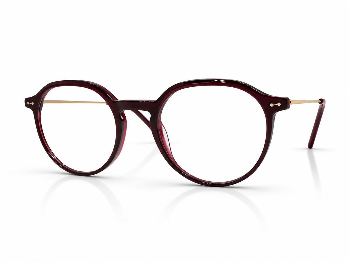 Round eyeglasses burgundy 