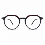 Round eyeglasses blue and red