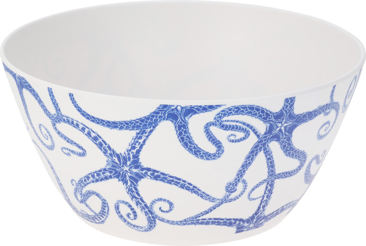 Bowl Melamine Sea Serving Bowl 25 cm Blue Sea Motif White