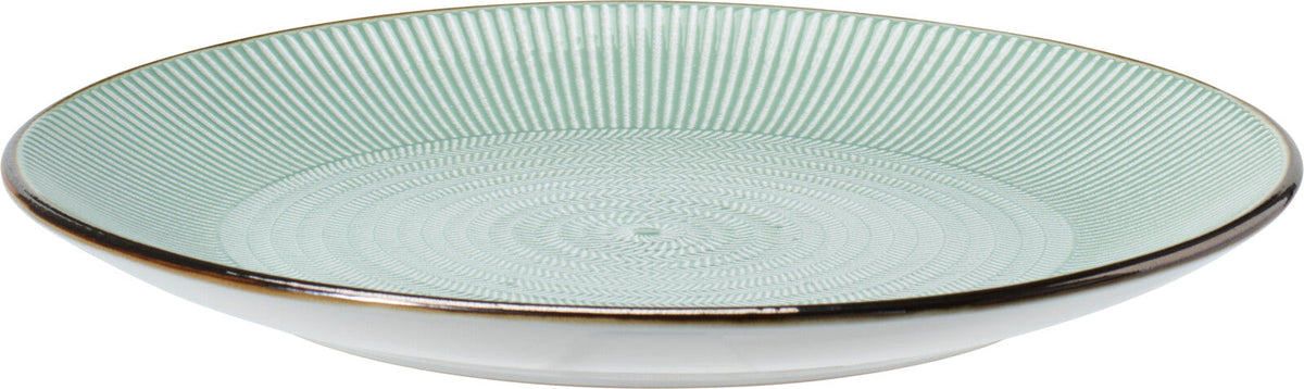 Stoneware Dinner Plate 27cm Embossed Winter Garden Reactive Glaze