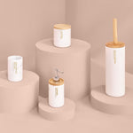 TOOTH BRUSH HOLDER LEA - Plastic Resin, White, 7.8 x 11 cm
