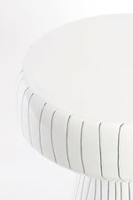 Side Table Shiny White & Black Modern Metal Accent Table
